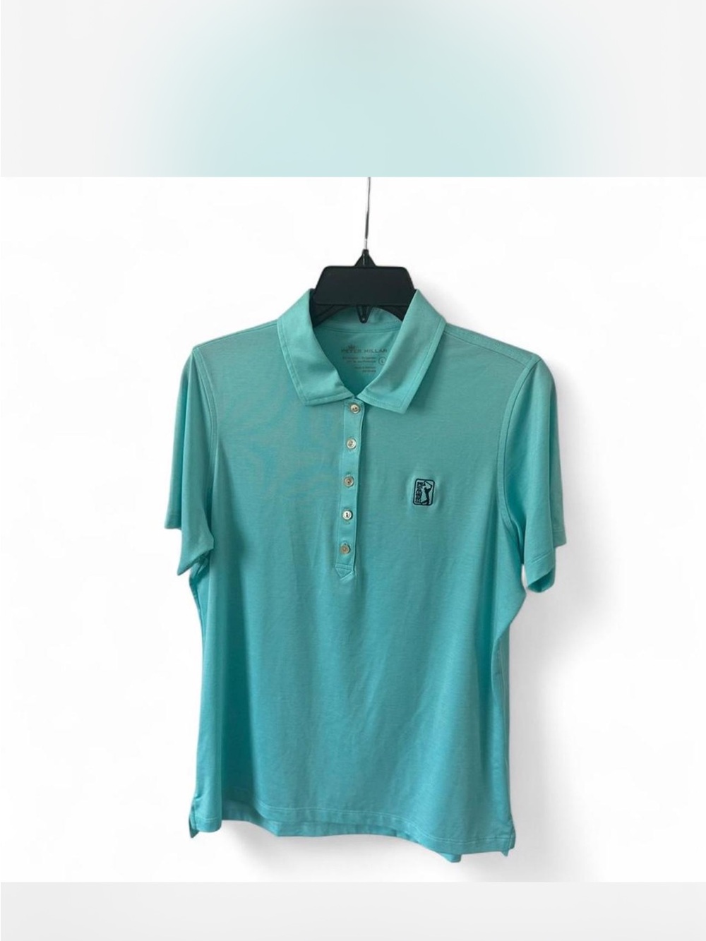 Peter Millar Teal Short-Sleeve Polo